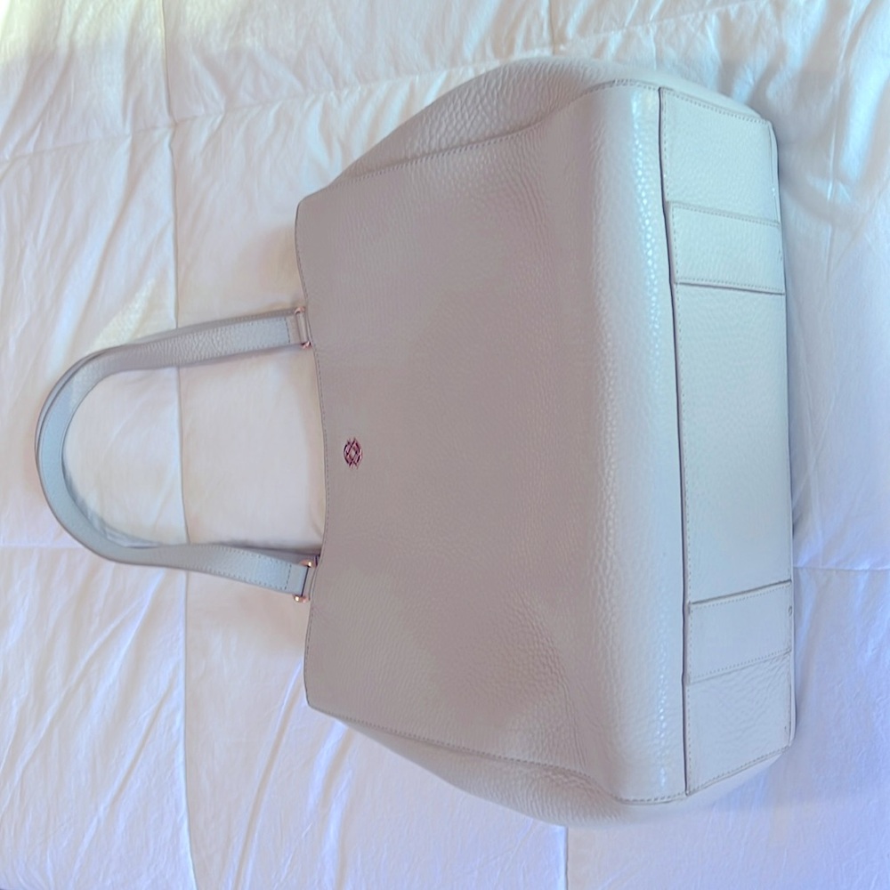 Dagne Dover cream leather tote